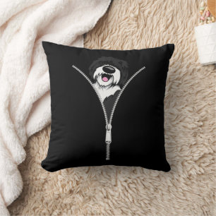 Cojín Decorativo Sheepadoodle Dog Zipper Funny Dueño De Perro Cacho