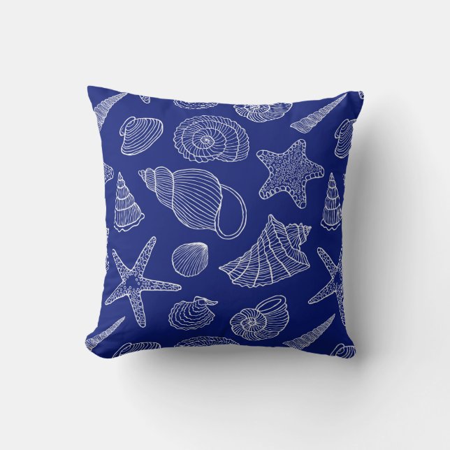 Cojín Decorativo Shell azul brillante modela (Anverso)