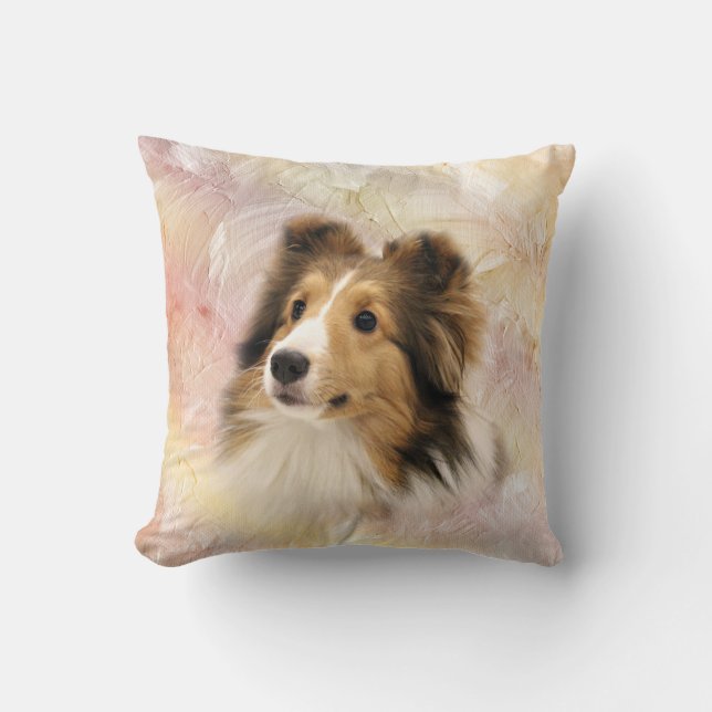 Cojín Decorativo Sheltie hace frente (Anverso)