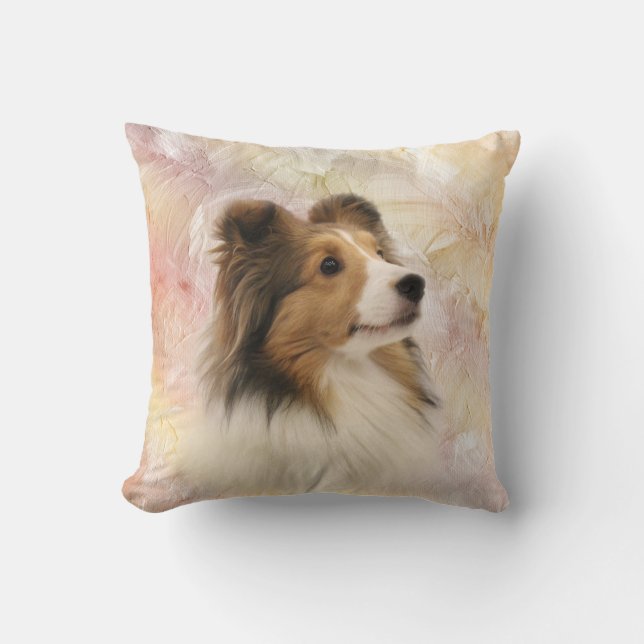 Cojín Decorativo Sheltie hace frente (Anverso)