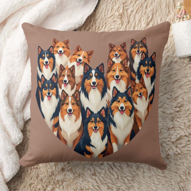 Cojín Decorativo Sheltie Heart Ilustracion Cute Shetland Sheepdog (Manta)
