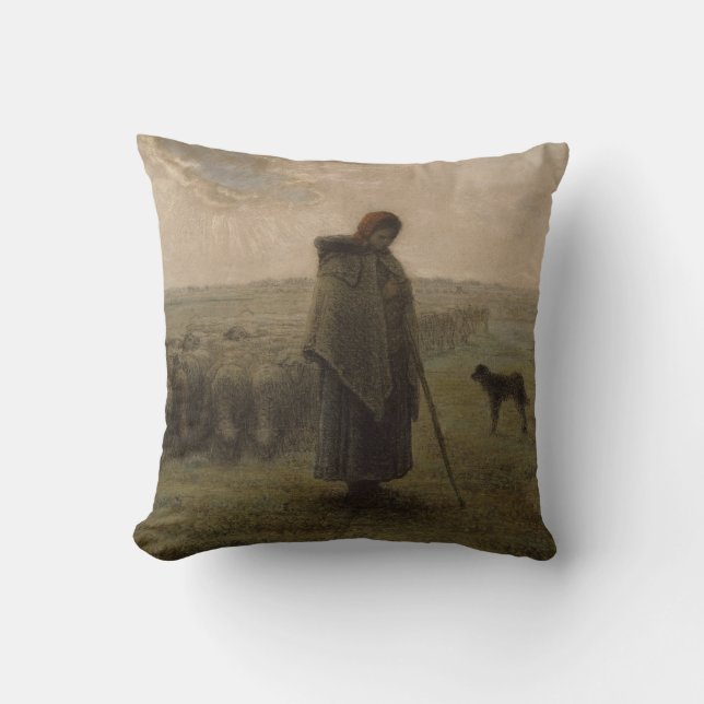 Cojín Decorativo Shepherdess y su multitud el | 1862-63 (Anverso)