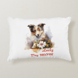 Cojín Decorativo Shetland Sheepdog Puppy Mascota Flor acuática