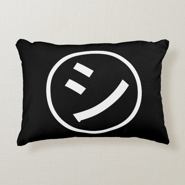 Cojín Decorativo ㋛ Shi Kana Katakana Emoji sonriente / Emoticon (Anverso)