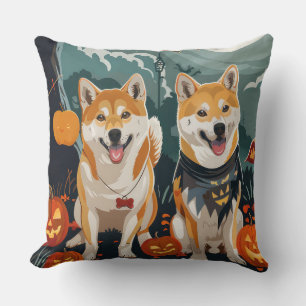 Cojín Decorativo Shiba Inu Halloween Espeluznante
