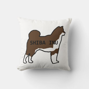 Cojín Decorativo Shiba Inu nombre silueta sésamo rojo