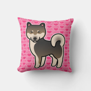 Cojín Decorativo Shiba Inu Sesame Amor Corazones