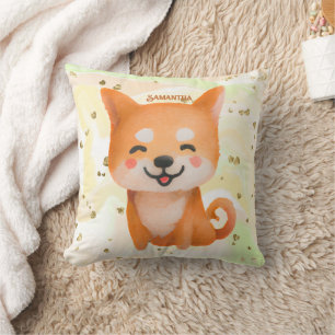 Cojín Decorativo Shiba Inu sonriente