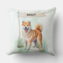 Shiba Inu Watercolor Personalized Dog