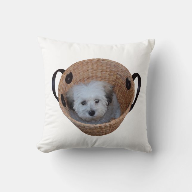 Cojín Decorativo Shih Tzu Basket round Pillow (Anverso)