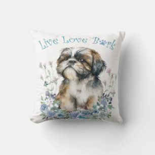 Cojín Decorativo Shih Tzu Dog Mom Floral
