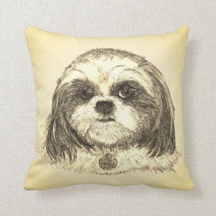 Cojín Decorativo Shih Tzu en Sepia