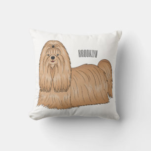Cojín Decorativo Shih tzu personalizado de pelo largo ilustracion