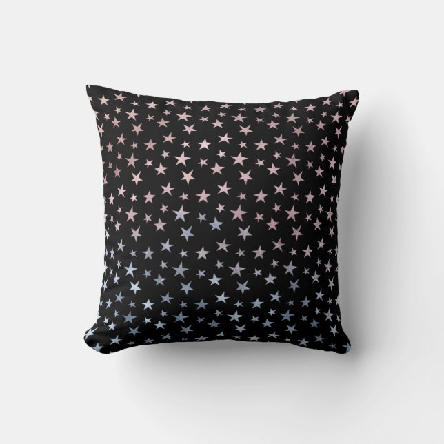 Cojín Decorativo Shimmer Dreams Stars Pink, Blue, Black (Anverso)