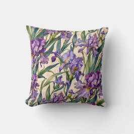 Cojín Decorativo Showy Purple Iris en Ecru Scroll