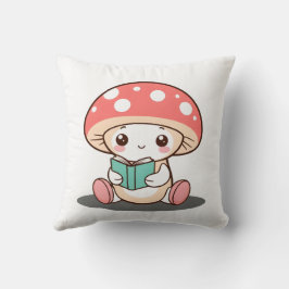 Cojín Decorativo Shy Mushroom sostiene un libro