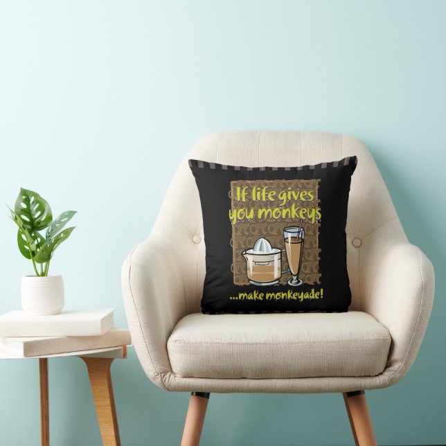 Cojín Decorativo Si la vida te da monos (Silla)