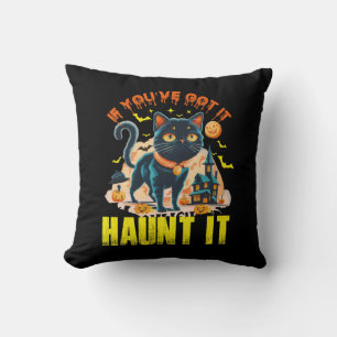 Cojín Decorativo Si lo tienes, Black Cat Halloween