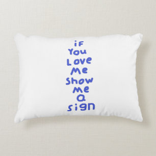 Cojín Decorativo si me amas, muéstrame un arte de texto de señas