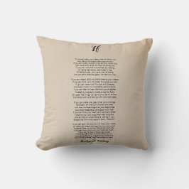 Cojín Decorativo Si poema de Rudyard Kipling Vintage