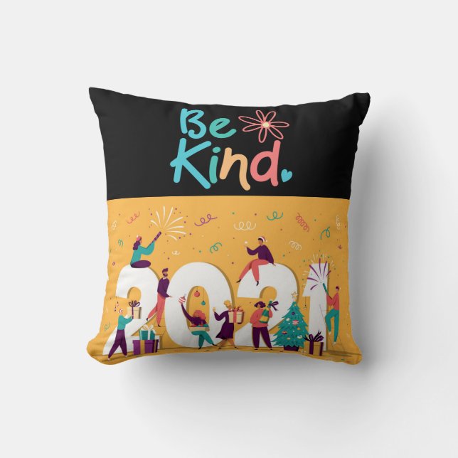Cojín Decorativo Si puede hacer algo en 2021 BE KIND Holidays (Anverso)