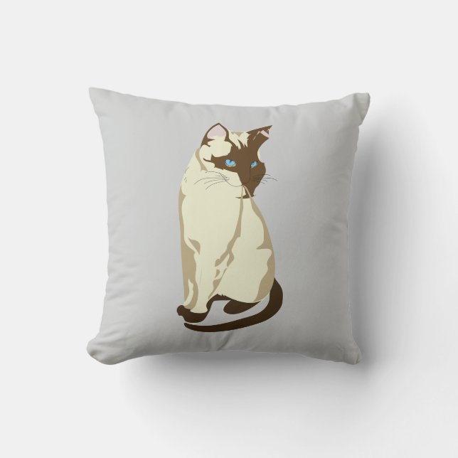 Cojín Decorativo Siamese Cat on Throw Pillow (Anverso)
