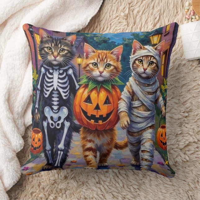 Cojín Decorativo Siberian Cats Trick-or-Treating Halloween Costumes (Manta)