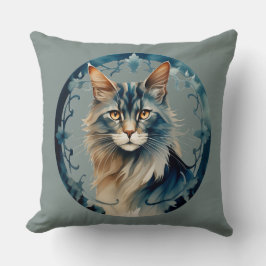 Cojín Decorativo Sibirische Katze - Runde Farbillustration