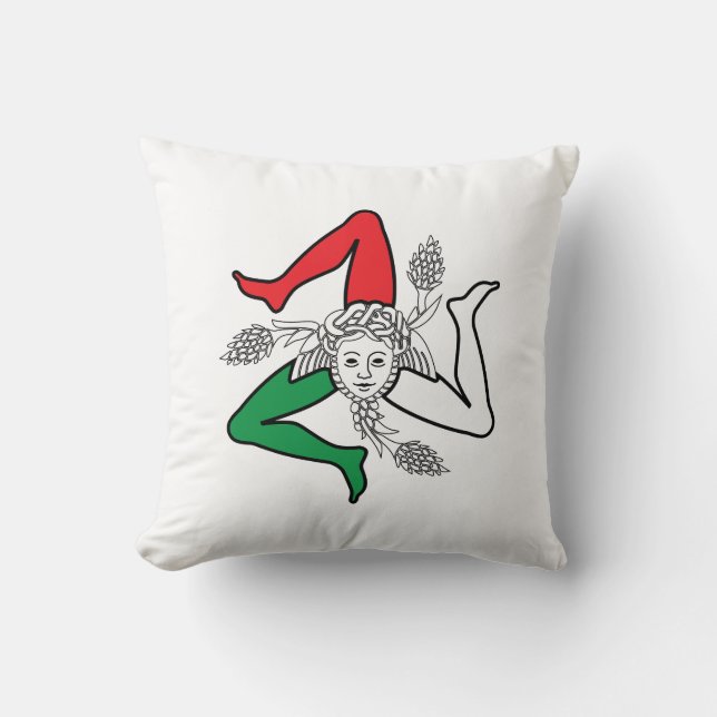 Cojín Decorativo Sicilian Trinacria Medusa Design (Anverso)