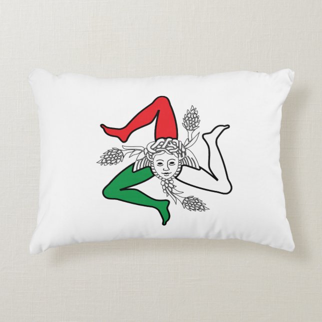 Cojín Decorativo Sicilian Trinacria Medusa Design (Anverso)
