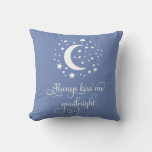 Cojín Decorativo Siempre Bésame Besos de Buenas Noches Cita de Amor
