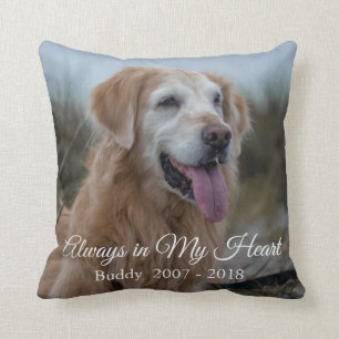 Cojín Decorativo Siempre en Mi Corazón Perro Foto Simpatía Memorial