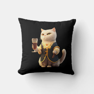 Cojín Decorativo Siervo de gatos personales, gato gracioso