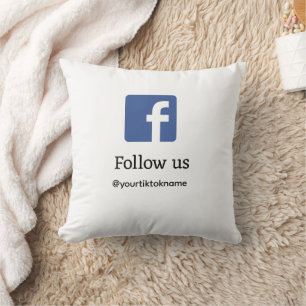 Cojín Decorativo siga nuestro usuario de facebook usuario social me