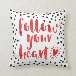 Cojín Decorativo Siga su cita del corazón