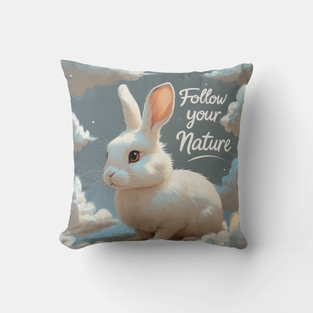 Cojín Decorativo Siga Su Naturaleza (Conejo) (Anverso)