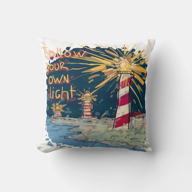 Cojín Decorativo Siga su propia luz (Anverso)