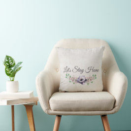 Cojín Decorativo Sigamos en casa acuarela floral