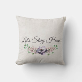 Cojín Decorativo Sigamos en casa acuarela floral