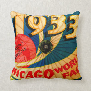 Cojín Decorativo Siglo 1933 de la feria de mundo del vintage de