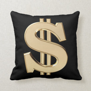 Cojín Decorativo signo de dólar 3D