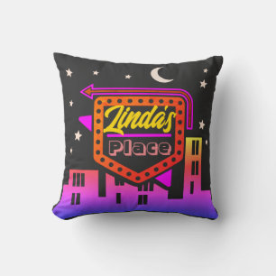 Cojín Decorativo Signo de estilo vintage nocturno retro personaliza