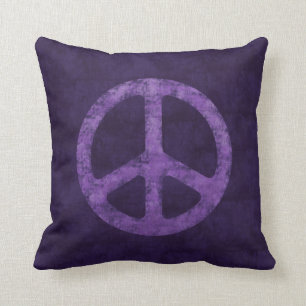 Cojín Decorativo Signo de la paz púrpura apenado