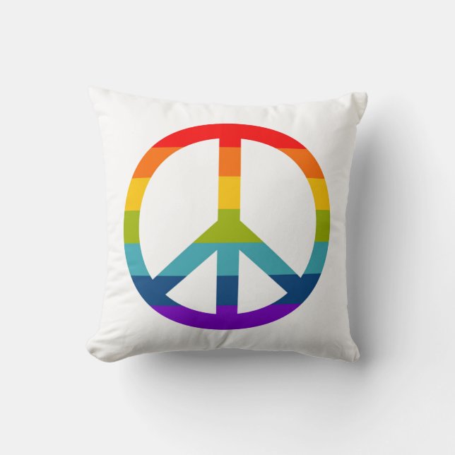 Cojín Decorativo Signo de paz arcoiris (Anverso)