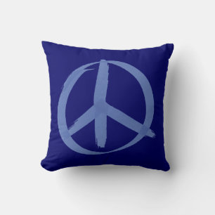 Cojín Decorativo Signo de paz azul