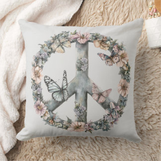 Cojín Decorativo Signo de Paz Boho Hippy años 60 70