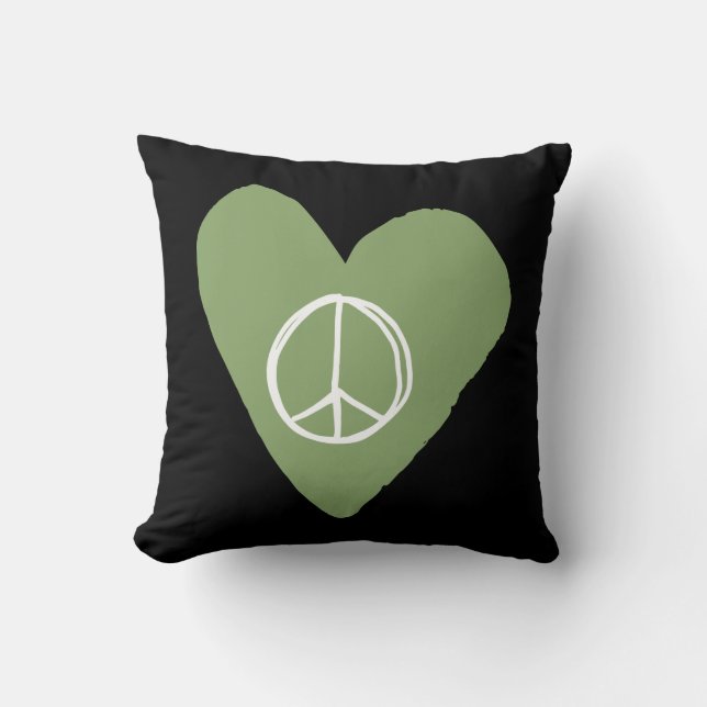 Cojín Decorativo Signo de paz corazón (Anverso)