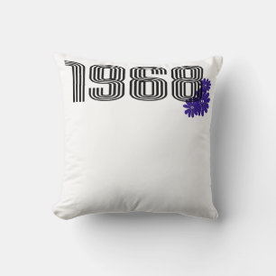 Cojín Decorativo Signo de paz hippie de 1968: Púrpura poder de flor