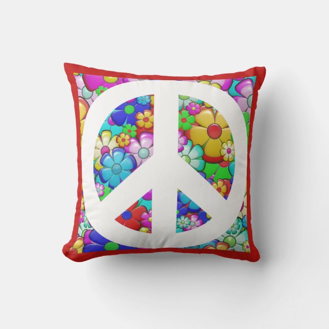 Cojín Decorativo Signo de paz hippy (Anverso)