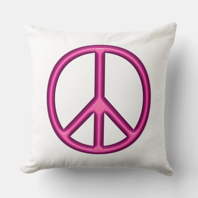 Cojín Decorativo Signo de paz rosa (Anverso)